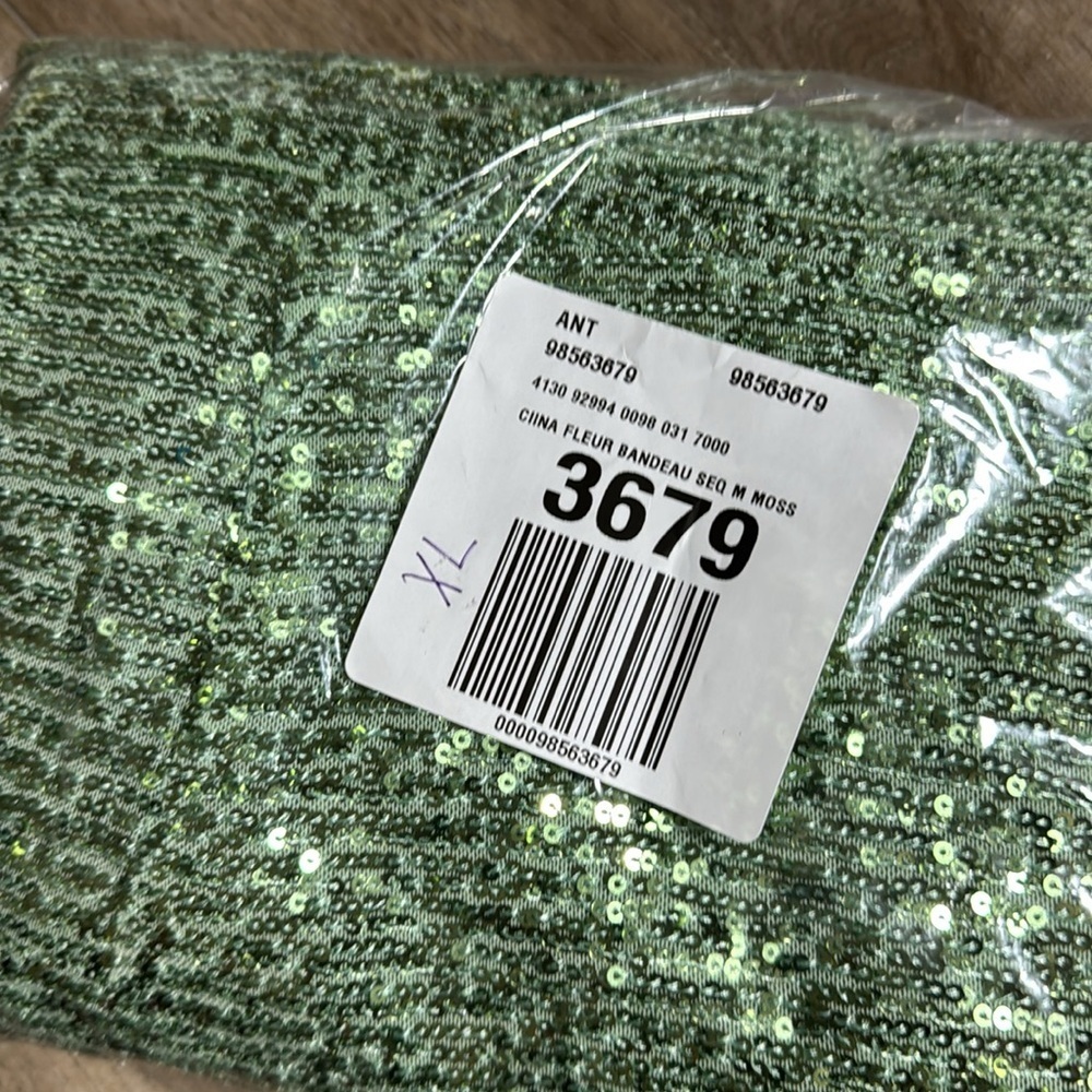 NWT!Anthro Moss Green The Fleur Strapless Satin Maxi Slip Dress: Sequin Edition🏆 - Picture 10 of 10